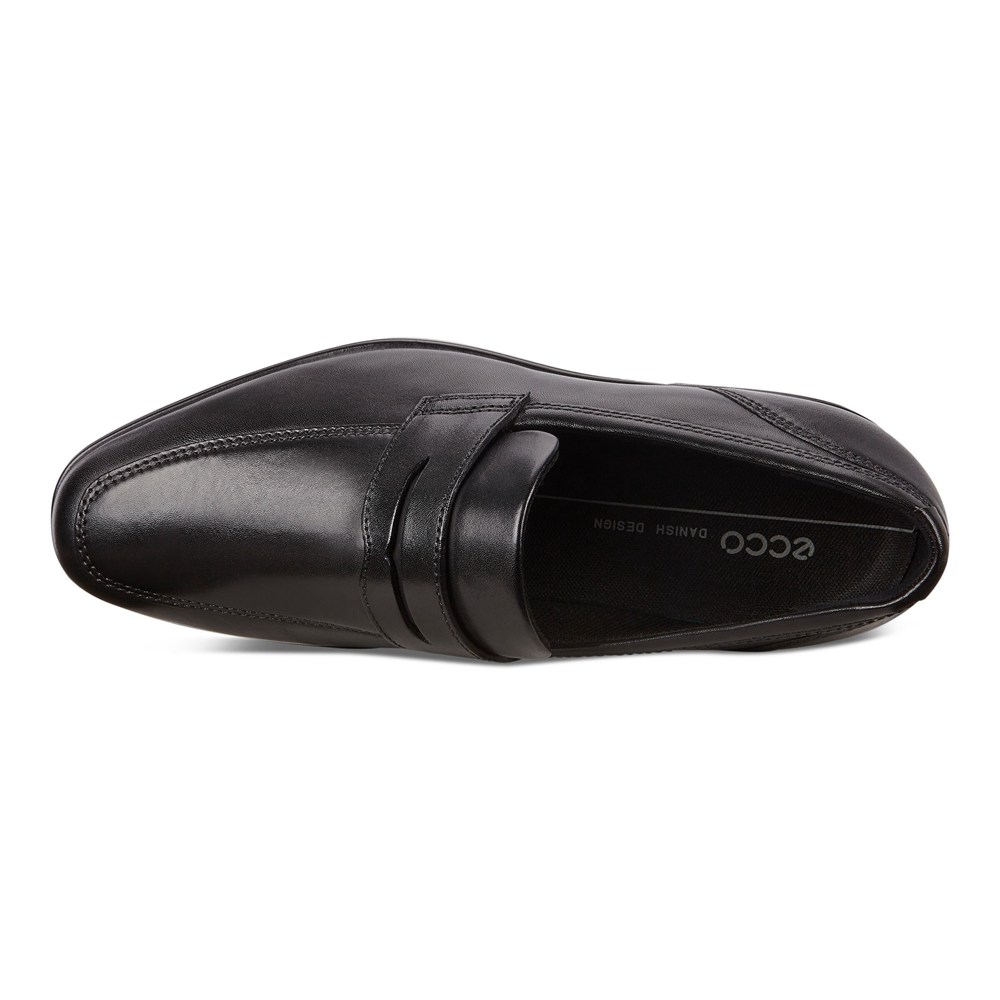 ECCO Mens Loafers Black - Queenstown Penny - PGK-328651